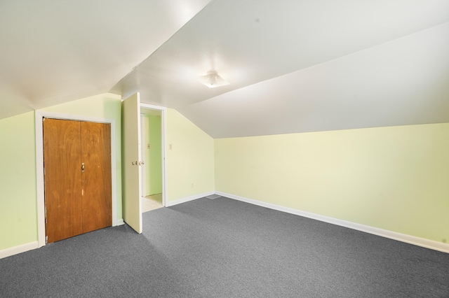 20550 19 Mile Rd, Big Rapids, MI 49307 - bonus room with dark colored carpet, vaulted ceiling, and baseboards