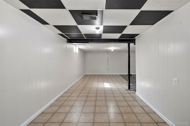 5115 Arden Ave, Warren, MI 48092 - finished below grade area with a drop ceiling and baseboards
