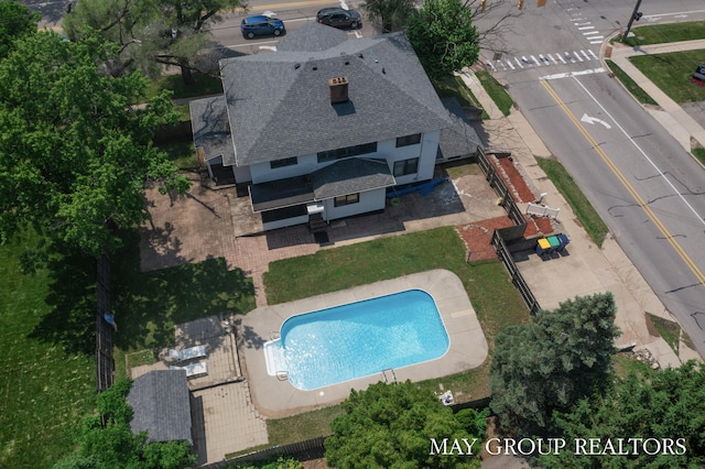 1951 Leonard St NW, Grand Rapids, MI 49504 - view from above of property with a pool
