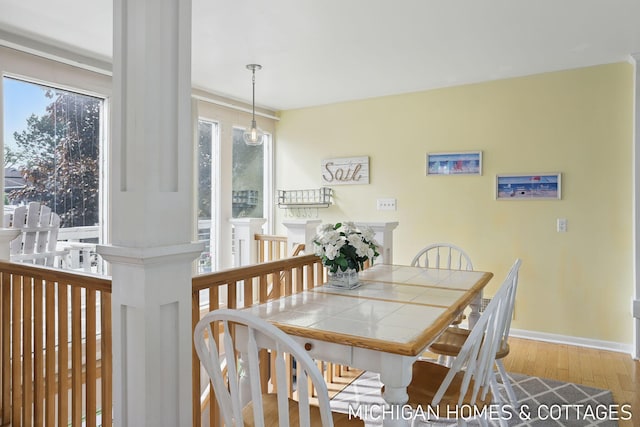 2259 Ottawa Beach Rd, Holland, MI 49424 - dining area featuring wood finished floors and baseboards