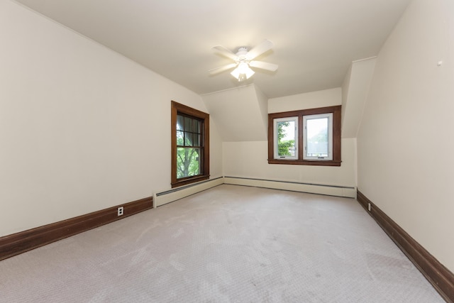 1706 S University Ave, Ann Arbor, MI 48104 - empty room featuring light carpet, a ceiling fan, baseboards, and lofted ceiling
