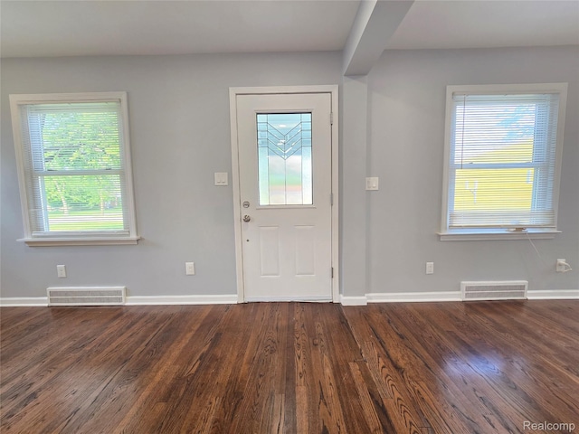 13965 Norborne, Redford, MI 48239 - entryway with baseboards, healthy amount of natural light, and dark wood-type flooring