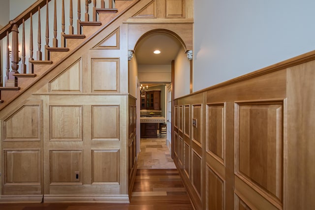 4297 Upper Glade Ct, Ann Arbor, MI 48103 - hallway featuring wood finished floors