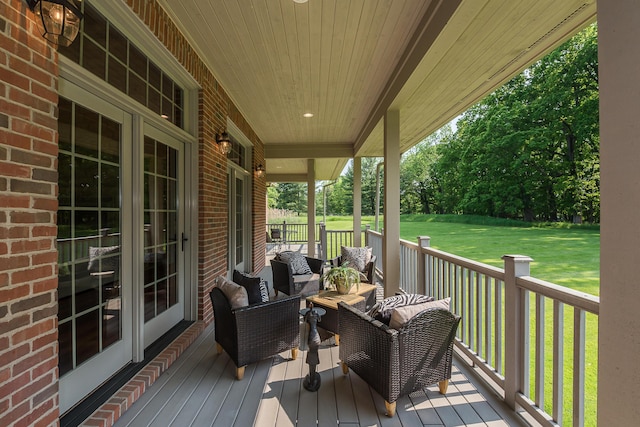 4297 Upper Glade Ct, Ann Arbor, MI 48103 - deck featuring a yard and outdoor lounge area