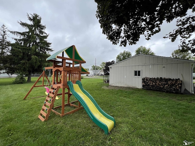 5304 E Dunbar Rd, Monroe, MI 48161 - view of playground with a lawn