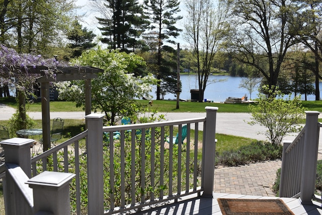 226 N 176th Ave, Walkerville, MI 49459 - wooden terrace featuring a water view