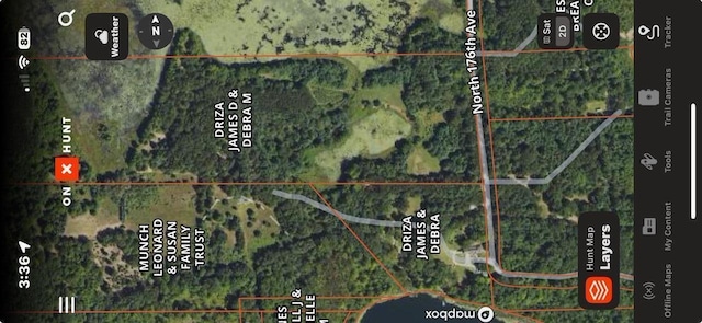 226 N 176th Ave, Walkerville, MI 49459 - aerial view of property's location featuring property parcel outlined