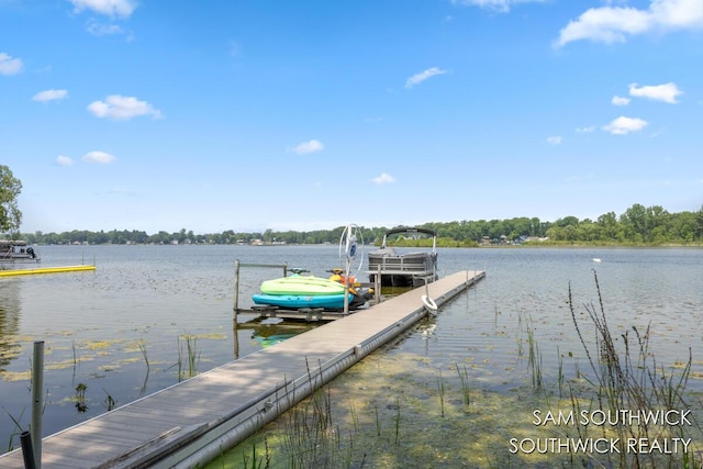 1034 Thompson St SW, Stanton, MI 48888 - dock featuring a water view and boat lift