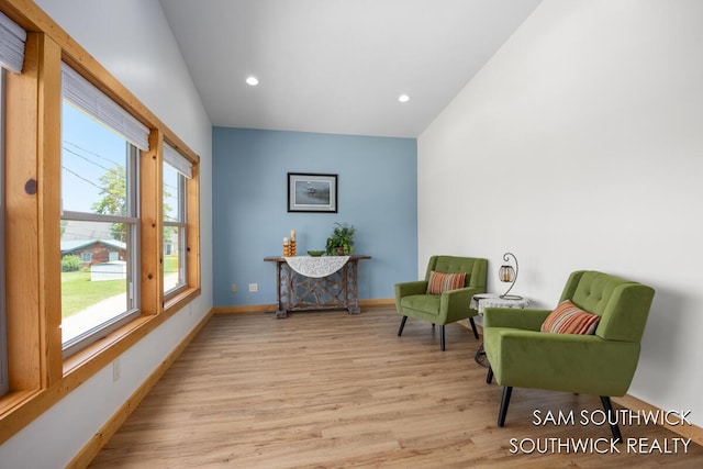 1034 Thompson St SW, Stanton, MI 48888 - sitting room featuring light wood finished floors, baseboards, and recessed lighting