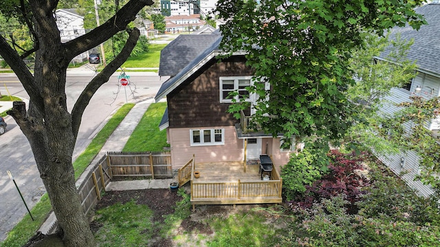 1032 Lafayette Ave NE, Grand Rapids, MI 49503 - back of house with a deck and a shingled roof