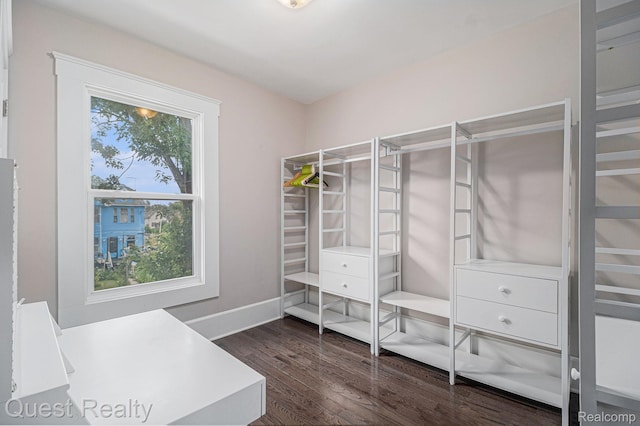 2499 Baldwin St, Detroit, MI 48214 - spacious closet with dark wood-style floors
