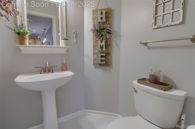 31626 Beaver Cir, New Boston, MI 48164 - bathroom with toilet and tile patterned flooring