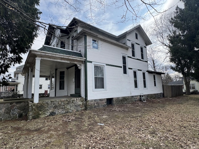 205 Main St, Dowagiac, MI 49047 - view of side of property with a porch