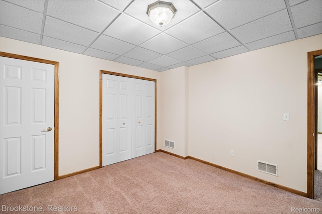 26569 Autumn Lake Dr, Chesterfield, MI 48051 - unfurnished bedroom with carpet floors, a drop ceiling, baseboards, and a closet