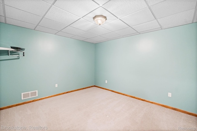 26569 Autumn Lake Dr, Chesterfield, MI 48051 - carpeted empty room with a paneled ceiling and baseboards