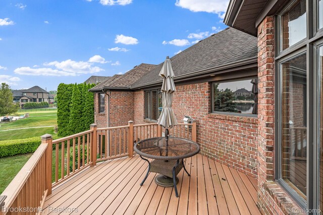 26569 Autumn Lake Dr, Chesterfield, MI 48051 - wooden deck with outdoor dining area