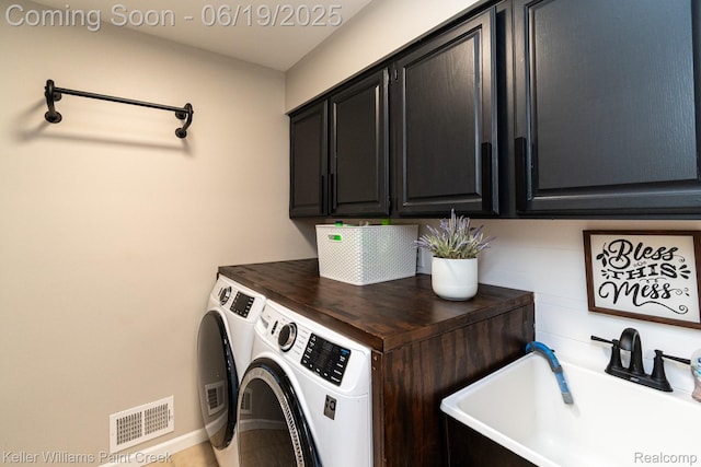 75757 Peters Dr, Bruce, MI 48065 - washroom with cabinet space and separate washer and dryer