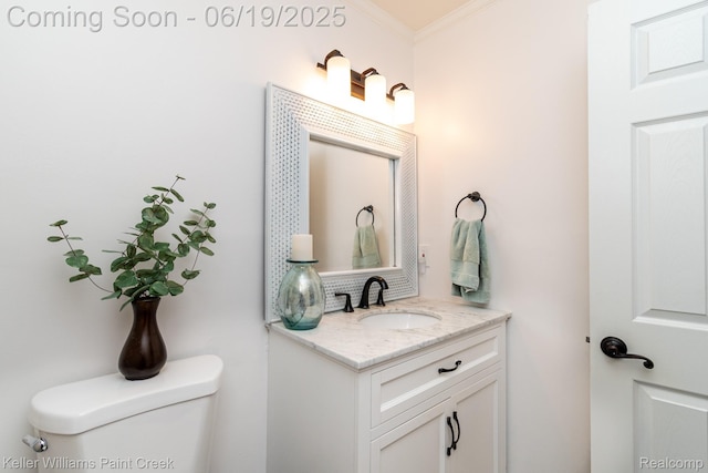 75757 Peters Dr, Bruce, MI 48065 - bathroom featuring ornamental molding and vanity