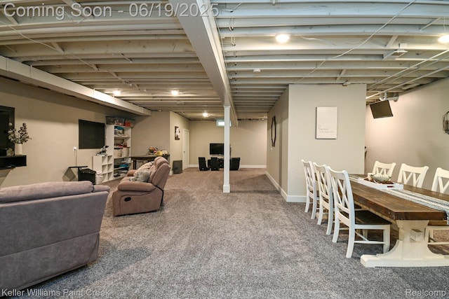 75757 Peters Dr, Bruce, MI 48065 - carpeted living area featuring baseboards