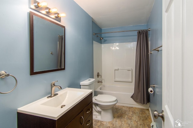 45510 Arkona Rd, Belleville, MI 48111 - bathroom with vanity, toilet, and shower / bath combination with curtain