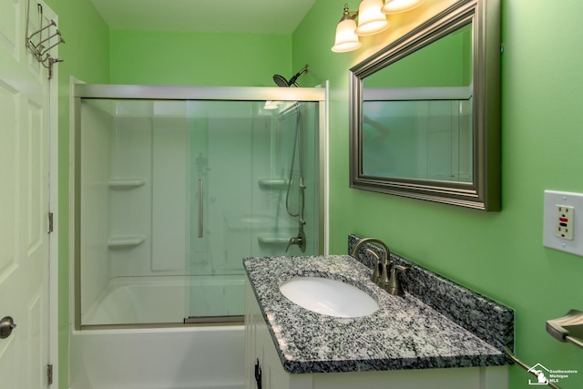 45510 Arkona Rd, Belleville, MI 48111 - bathroom featuring vanity and enclosed tub / shower combo
