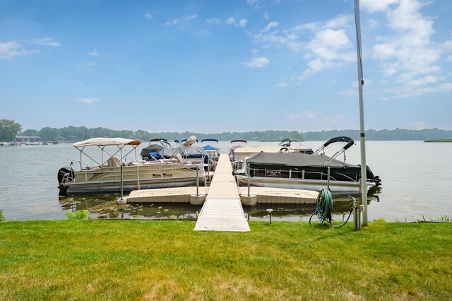 125 Wa Wee Nork Dr Unit 109-5-A, Battle Creek, MI 49015 - dock area featuring a water view and a lawn