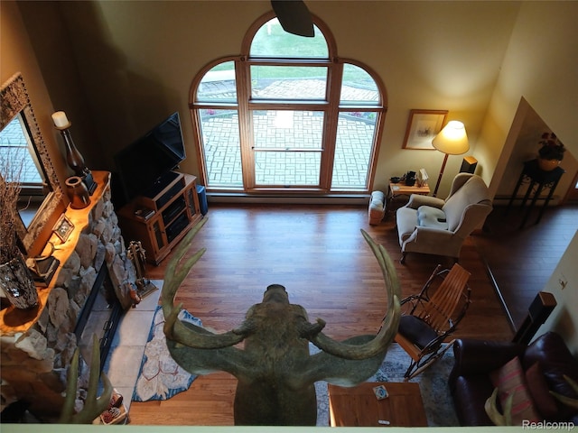 1455 Sand Rd, Port Austin, MI 48467 - living room featuring light wood finished floors