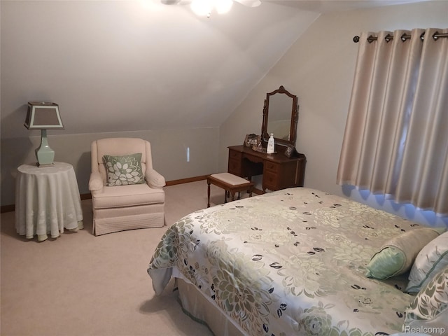 1455 Sand Rd, Port Austin, MI 48467 - bedroom with vaulted ceiling and carpet floors
