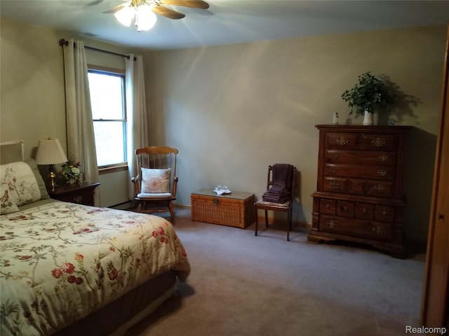 1455 Sand Rd, Port Austin, MI 48467 - bedroom with carpet floors and ceiling fan