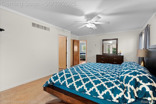 32311 Farmersville Rd, Farmington Hills, MI 48334 - carpeted bedroom featuring ornamental molding, baseboards, and ceiling fan