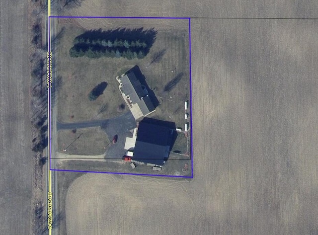 5781 S Waldron Rd, Pittsford, MI 49271 - aerial overview of property's location featuring property boundaries highlighted