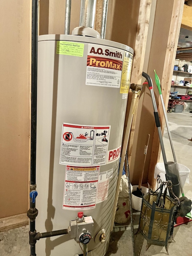 5781 S Waldron Rd, Pittsford, MI 49271 - utility room with gas water heater