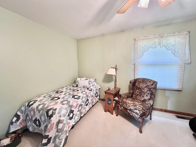5781 S Waldron Rd, Pittsford, MI 49271 - carpeted bedroom featuring ceiling fan and baseboards