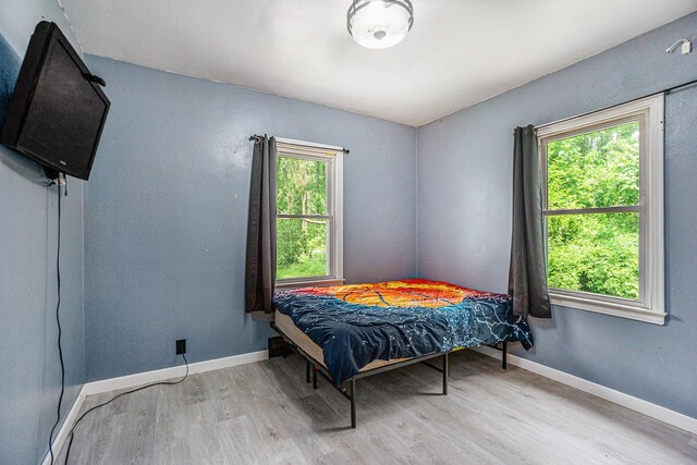 4319 Beckley Rd, Battle Creek, MI 49015 - bedroom featuring wood finished floors, multiple windows, and baseboards
