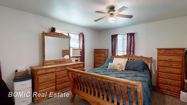 5612 Jay Rd, Vassar, MI 48768 - bedroom featuring carpet, multiple windows, cooling unit, and a ceiling fan