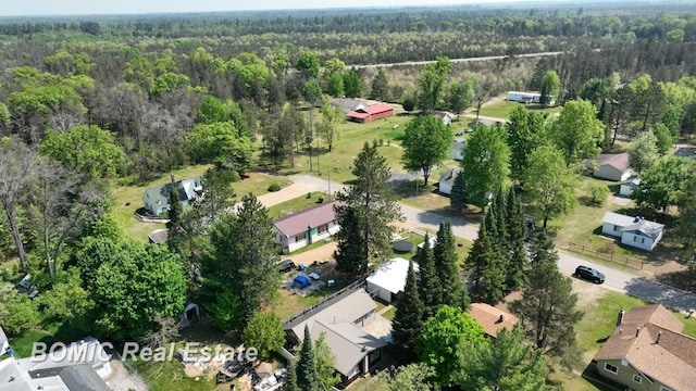 2081 Skiles Dr, Saint Helen, MI 48656 - aerial view of property and surrounding area with a heavily wooded area and nearby suburban area