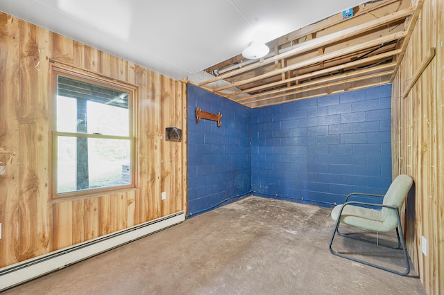 22251 210th Ave, Tustin, MI 49688 - basement with baseboard heating and wooden walls