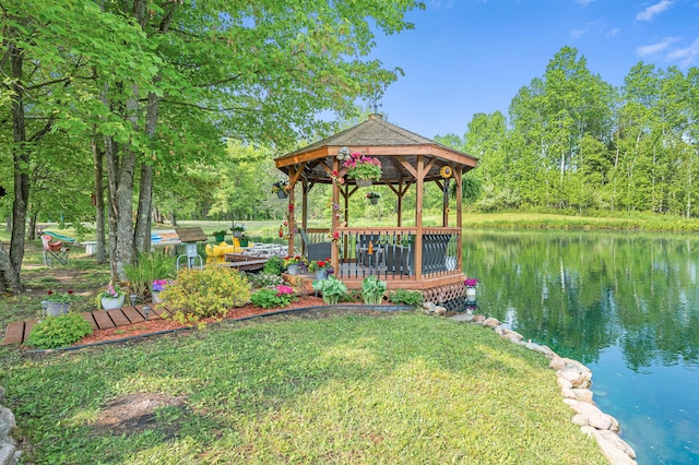 22251 210th Ave, Tustin, MI 49688 - dock area featuring a gazebo and a water view