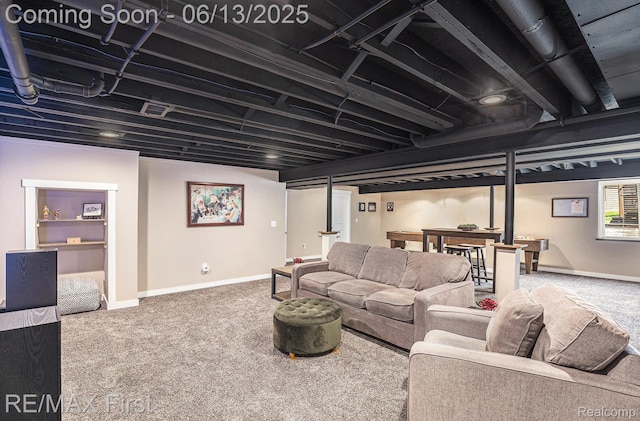17769 Tiger Dr, Macomb, MI 48042 - carpeted living area featuring baseboards