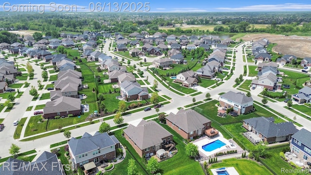 17769 Tiger Dr, Macomb, MI 48042 - aerial view of property and surrounding area with nearby suburban area