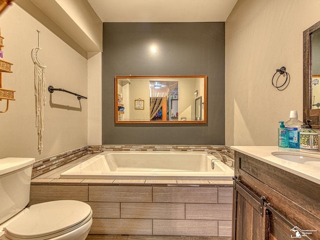 9601 Exeter Rd, Carleton, MI 48117 - bathroom with toilet, a bath, and vanity