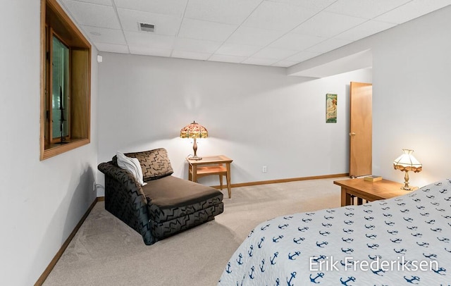17879 Hidden Dunes Ln Unit D, Spring Lake, MI 49456 - bedroom featuring carpet flooring, baseboards, and a drop ceiling