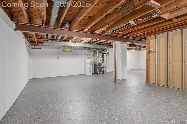 7612 Clippert St, Taylor, MI 48180 - unfinished below grade area featuring electric water heater and heating unit