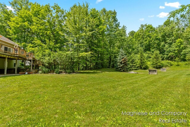 4349 Walter Rd, Wayland, MI 49348 - view of green lawn featuring a deck