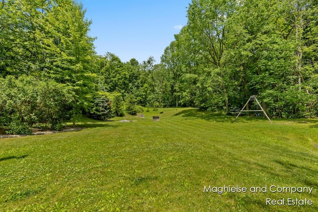 4349 Walter Rd, Wayland, MI 49348 - view of grassy yard featuring a forest view