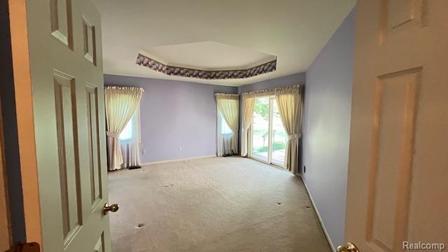 43573 E Perignon Dr N, Sterling Heights, MI 48314 - carpeted spare room with baseboards and a raised ceiling