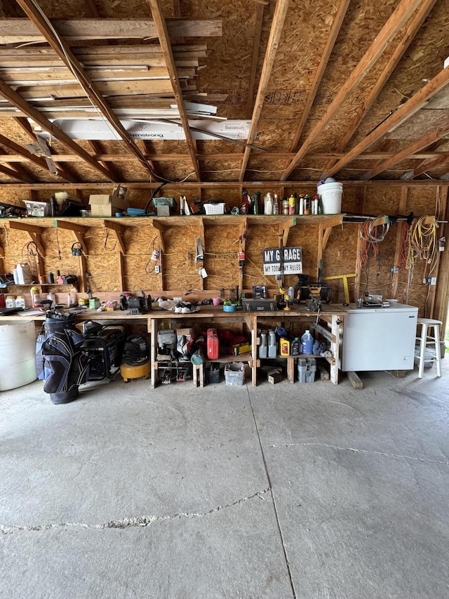 3828 90th Ave, Evart, MI 49631 - garage featuring a workshop area