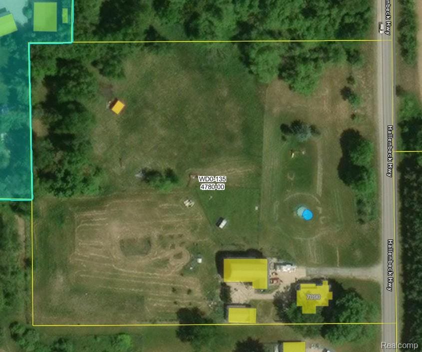 7090 Hallenbeck Hwy, Manitou Beach, MI 49253 - map / location featuring property parcel outlined