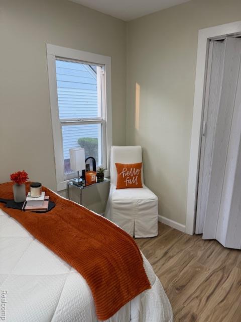 9207 Stout St, Detroit, MI 48228 - bedroom featuring wood finished floors and baseboards