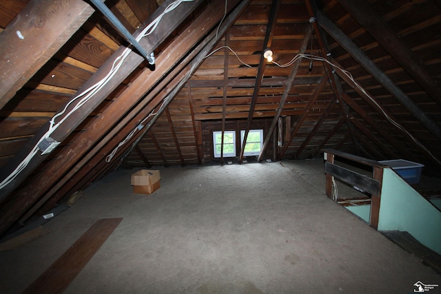 633 Scott St, Monroe, MI 48161 - attic featuring an upstairs landing